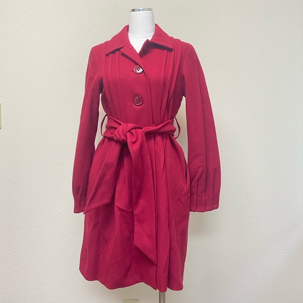 Theory Wine Red Wool Coat